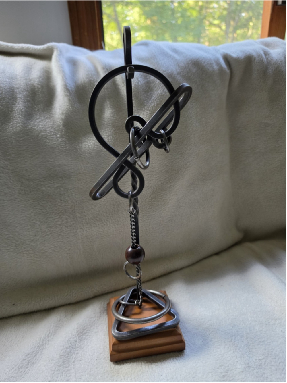 Vintage Tucker-Jones House "Clef Hanger" Tavern Puzzle with Wood Display Stand